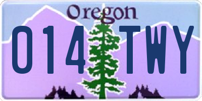 OR license plate 014TWY