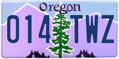 OR license plate 014TWZ