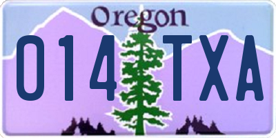 OR license plate 014TXA