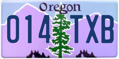 OR license plate 014TXB