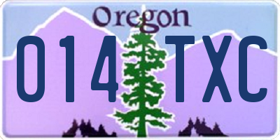 OR license plate 014TXC