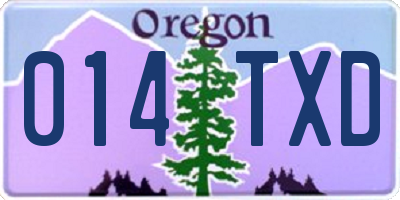 OR license plate 014TXD