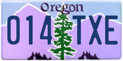 OR license plate 014TXE