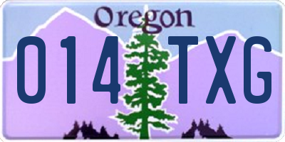 OR license plate 014TXG