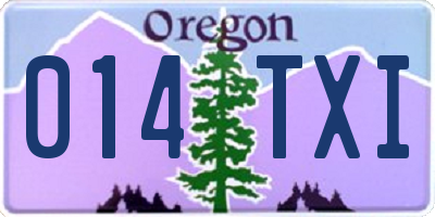 OR license plate 014TXI