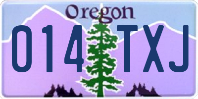 OR license plate 014TXJ