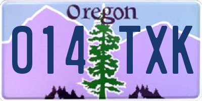 OR license plate 014TXK