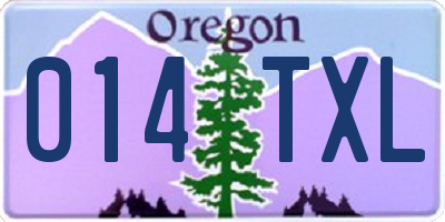 OR license plate 014TXL