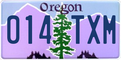 OR license plate 014TXM