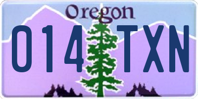 OR license plate 014TXN