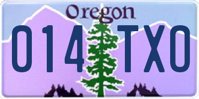 OR license plate 014TXO