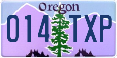 OR license plate 014TXP