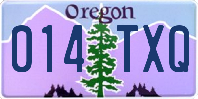 OR license plate 014TXQ
