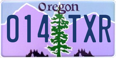 OR license plate 014TXR