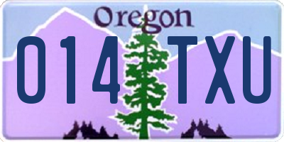 OR license plate 014TXU