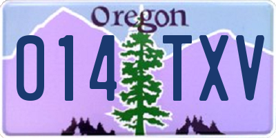 OR license plate 014TXV