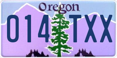 OR license plate 014TXX