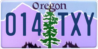 OR license plate 014TXY