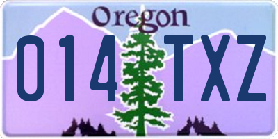 OR license plate 014TXZ