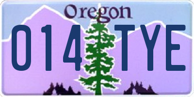 OR license plate 014TYE