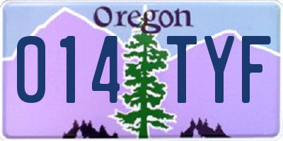 OR license plate 014TYF