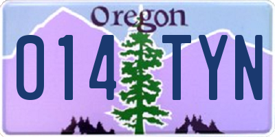 OR license plate 014TYN