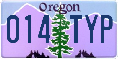OR license plate 014TYP