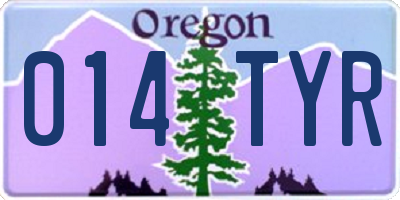 OR license plate 014TYR