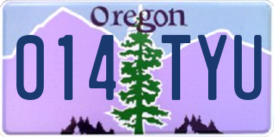 OR license plate 014TYU