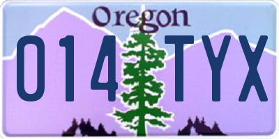 OR license plate 014TYX