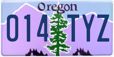 OR license plate 014TYZ