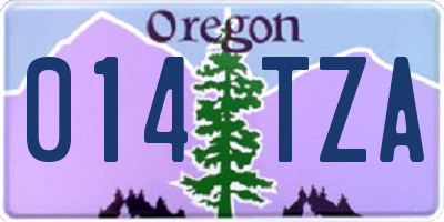 OR license plate 014TZA