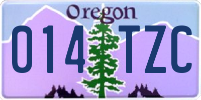 OR license plate 014TZC