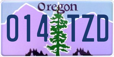 OR license plate 014TZD