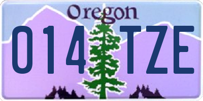 OR license plate 014TZE