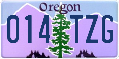 OR license plate 014TZG