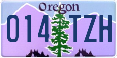 OR license plate 014TZH