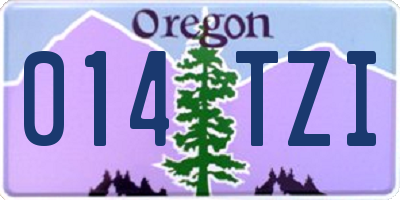 OR license plate 014TZI