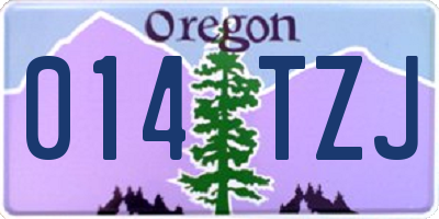 OR license plate 014TZJ