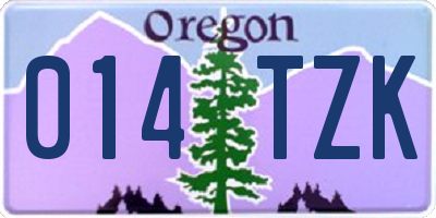 OR license plate 014TZK
