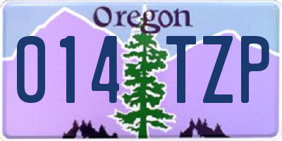 OR license plate 014TZP