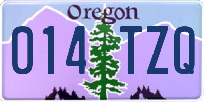 OR license plate 014TZQ