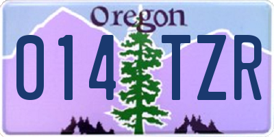 OR license plate 014TZR