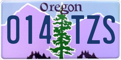 OR license plate 014TZS