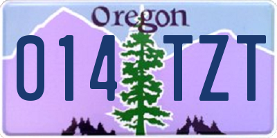 OR license plate 014TZT