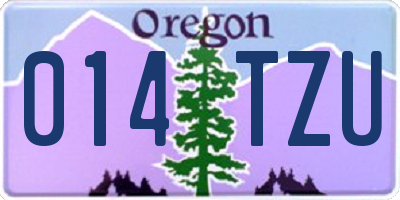 OR license plate 014TZU