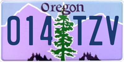 OR license plate 014TZV