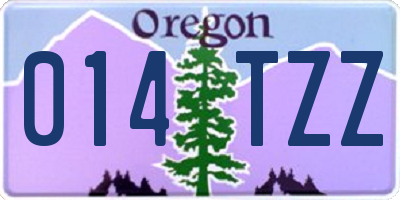 OR license plate 014TZZ
