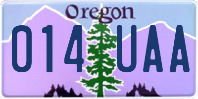 OR license plate 014UAA