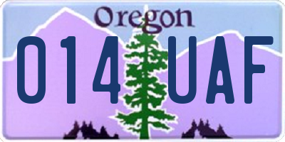 OR license plate 014UAF